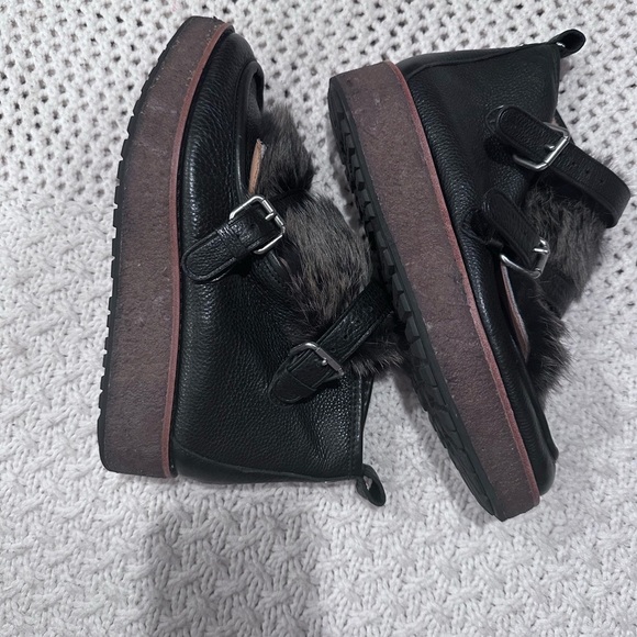 Coach Womens Sampson Genuine Rabbit Fur Platform Booties size size 7/5B - Picture 6 of 9